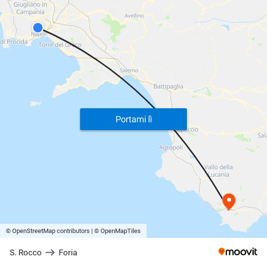 S. Rocco to Foria map