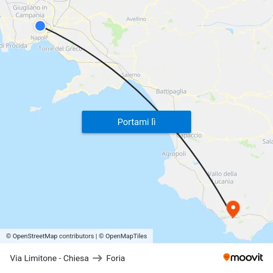 Via Limitone - Chiesa to Foria map