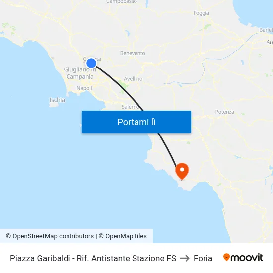 Piazza Garibaldi - Rif. Antistante Stazione FS to Foria map