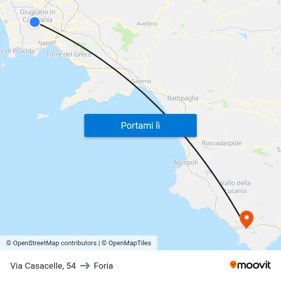 Via Casacelle, 54 to Foria map
