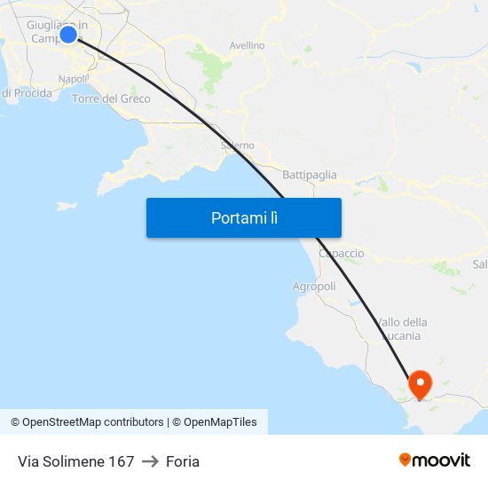 Via Solimene - Rif. Capolinea Ctp to Foria map