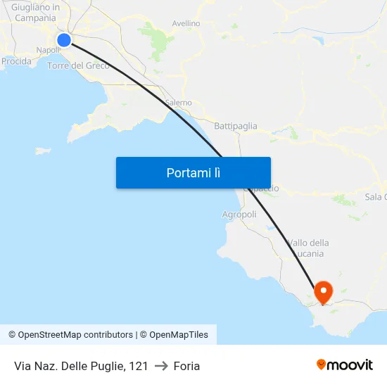 Via Naz. Delle Puglie, 121 to Foria map