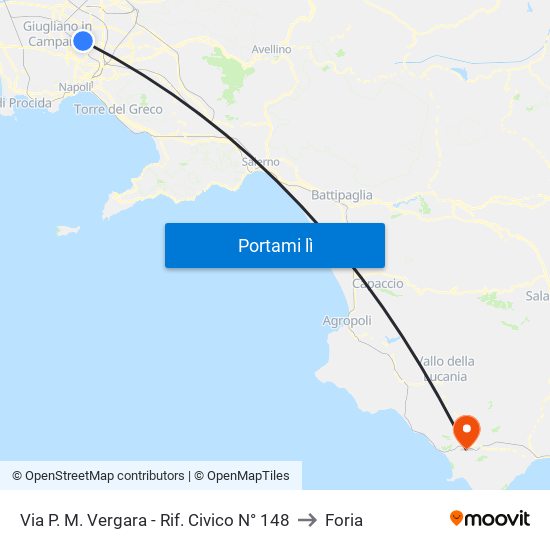 Via P. M. Vergara - Rif. Civico N° 148 to Foria map