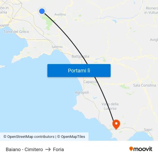 Baiano - Cimitero to Foria map