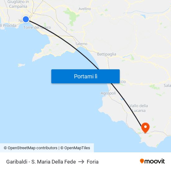 Garibaldi - S. Maria Della Fede to Foria map