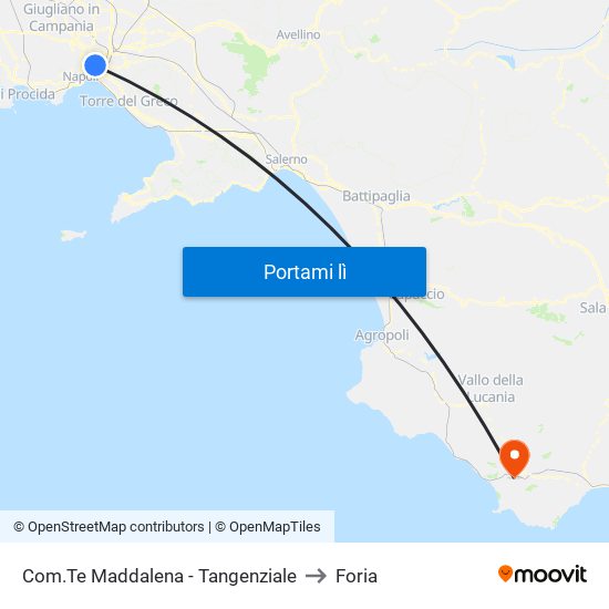 Com.Te Maddalena - Tangenziale to Foria map