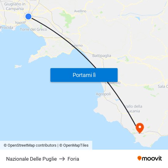 Nazionale Delle Puglie to Foria map