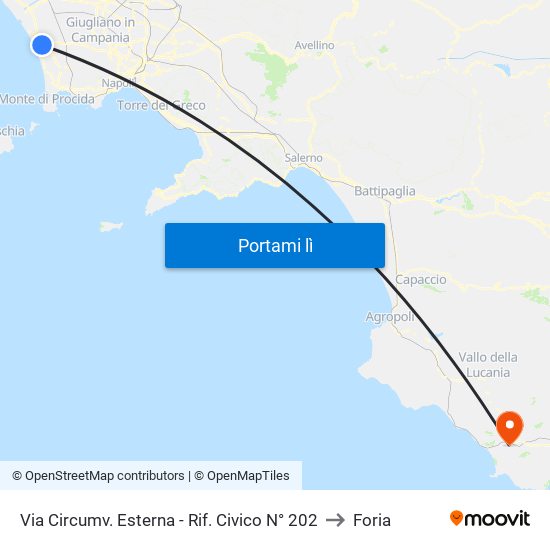 Via Circumv. Esterna - Rif. Civico N° 202 to Foria map