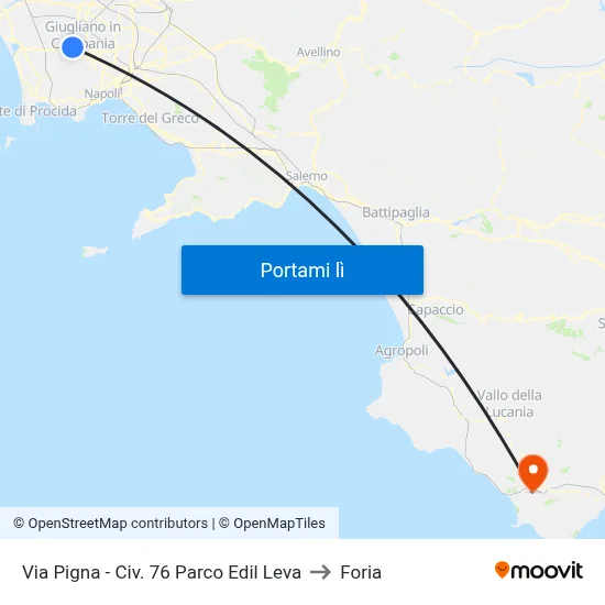 Via Pigna - Civ. 76 Parco Edil Leva to Foria map