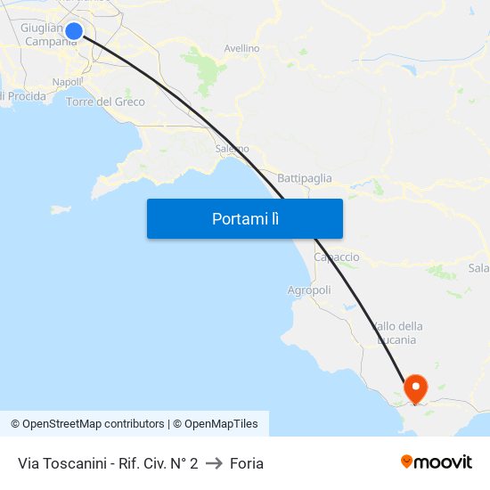 Via Toscanini - Rif. Civ. N° 2 to Foria map