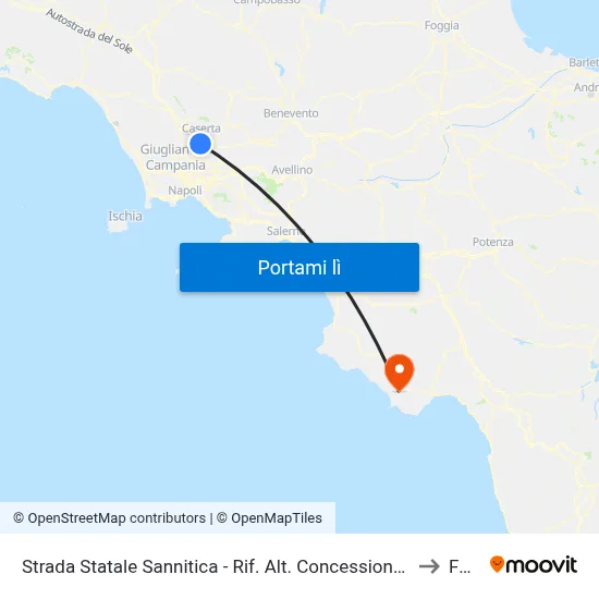 Strada Statale Sannitica - Rif. Alt. Concessionaria Mitsubisci to Foria map