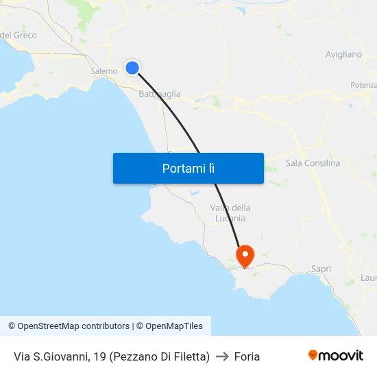 Via S.Giovanni, 19 (Pezzano Di Filetta) to Foria map