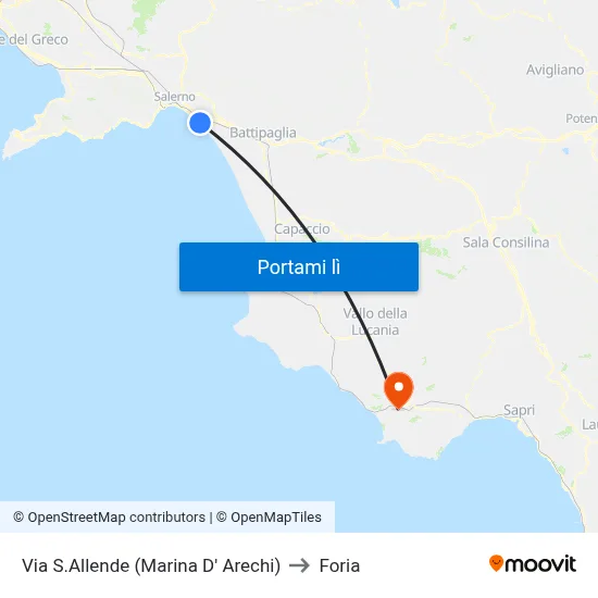 Via S.Allende (Marina D' Arechi) to Foria map