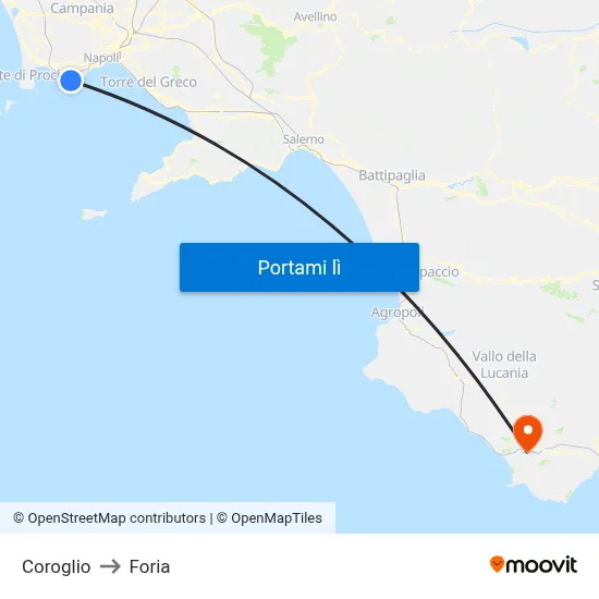 Coroglio to Foria map
