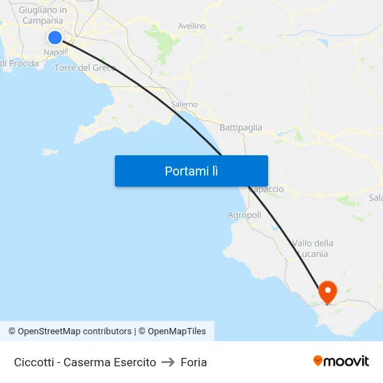 Ciccotti - Caserma Esercito to Foria map