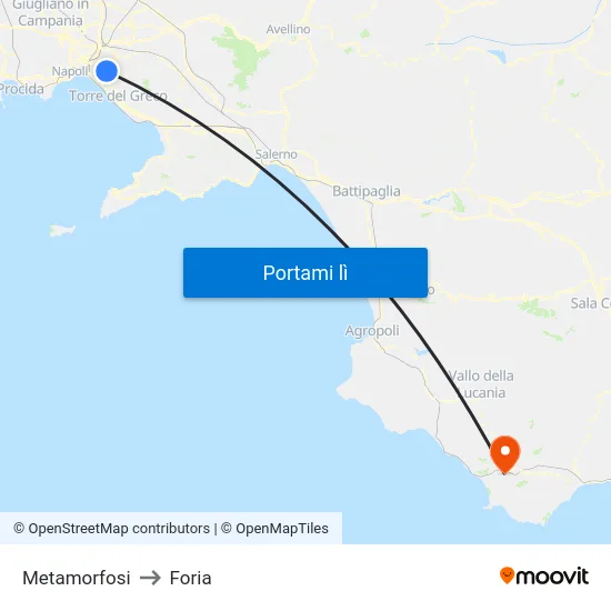 Metamorfosi to Foria map