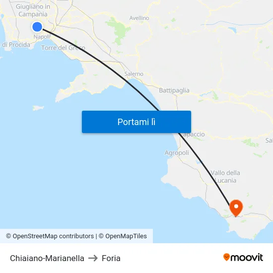 Chiaiano-Marianella to Foria map