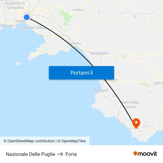 Nazionale Delle Puglie to Foria map