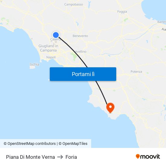 Piana Di Monte Verna to Foria map