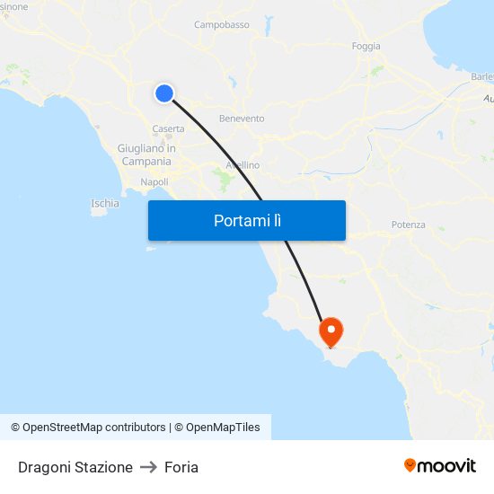 Dragoni Stazione to Foria map