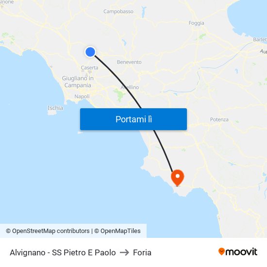 Alvignano - SS Pietro E Paolo to Foria map