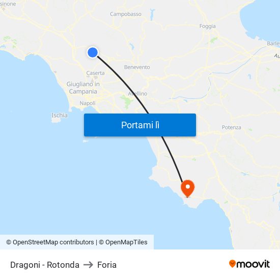 Dragoni - Rotonda to Foria map