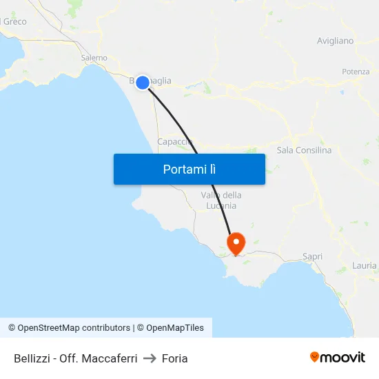 Bellizzi - Off. Maccaferri to Foria map