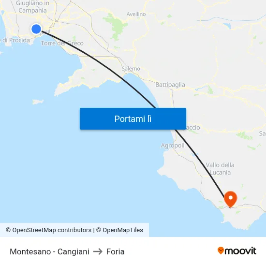 Montesano - Cangiani to Foria map