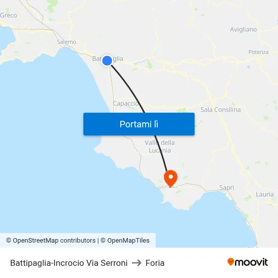 Battipaglia-Incrocio Via Serroni to Foria map