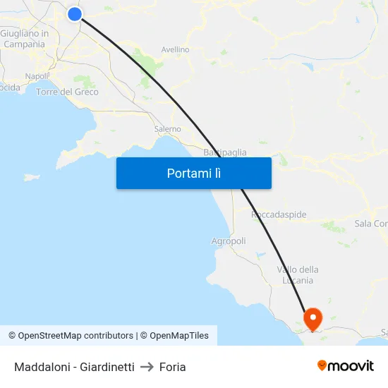 Maddaloni - Giardinetti to Foria map