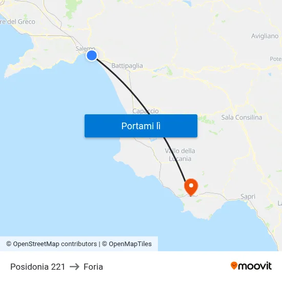Posidonia 221 to Foria map