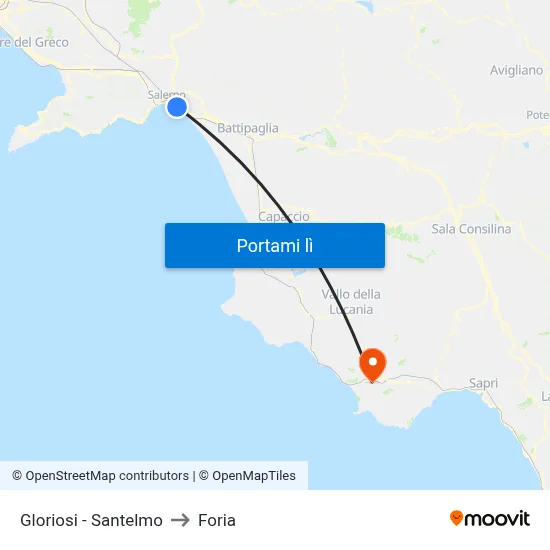Gloriosi - Santelmo to Foria map