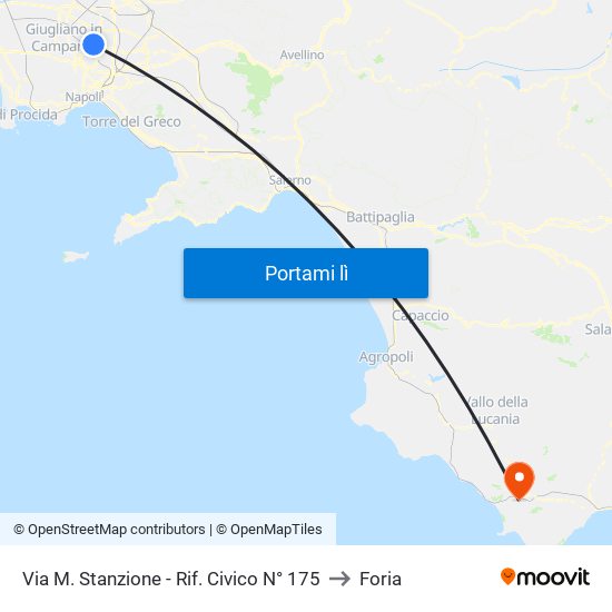 Via M. Stanzione - Rif. Civico N° 175 to Foria map