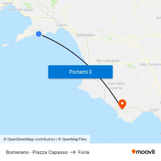 Bomerano - Piazza Capasso to Foria map