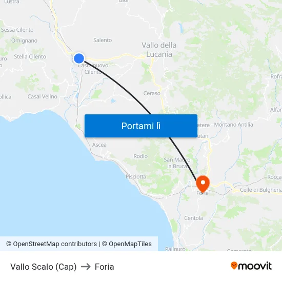 Vallo Scalo (Cap) to Foria map
