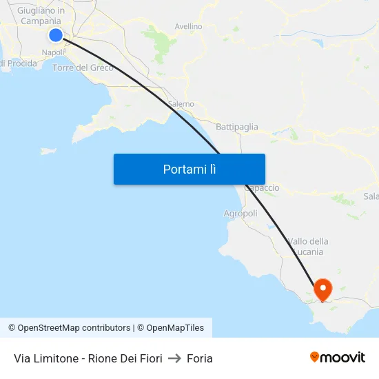 Via Limitone - Rione Dei Fiori to Foria map
