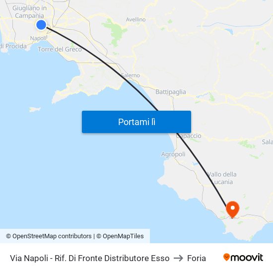 Via Napoli - Rif. Di Fronte Distributore Esso to Foria map