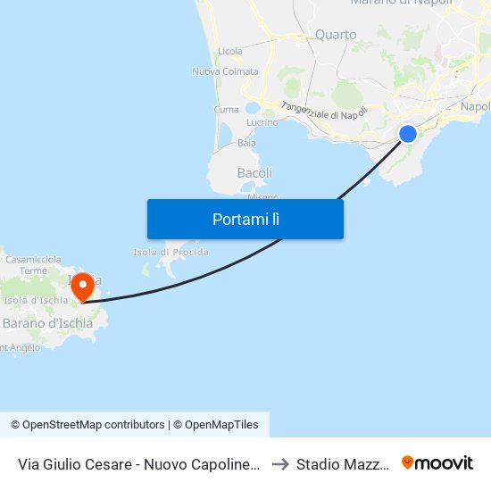 Via Giulio Cesare - Nuovo Capolinea Ctp to Stadio Mazzella map