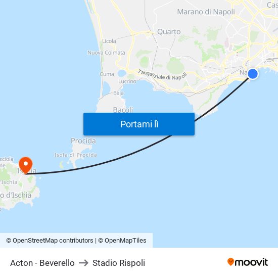 Acton - Beverello to Stadio Rispoli map