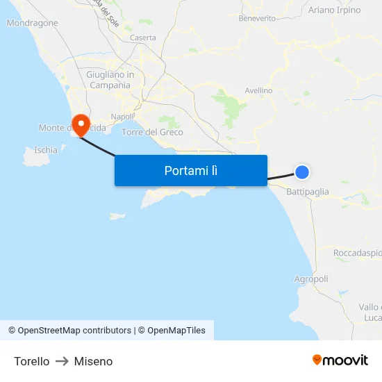 Torello to Miseno map