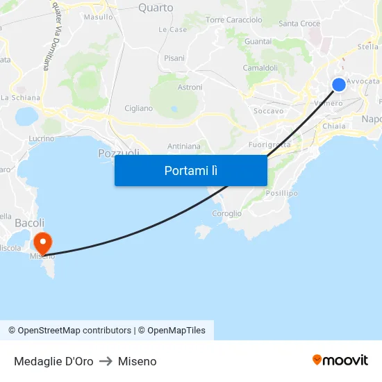 Medaglie D'Oro to Miseno map