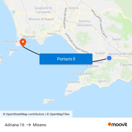 Adriana 16 to Miseno map