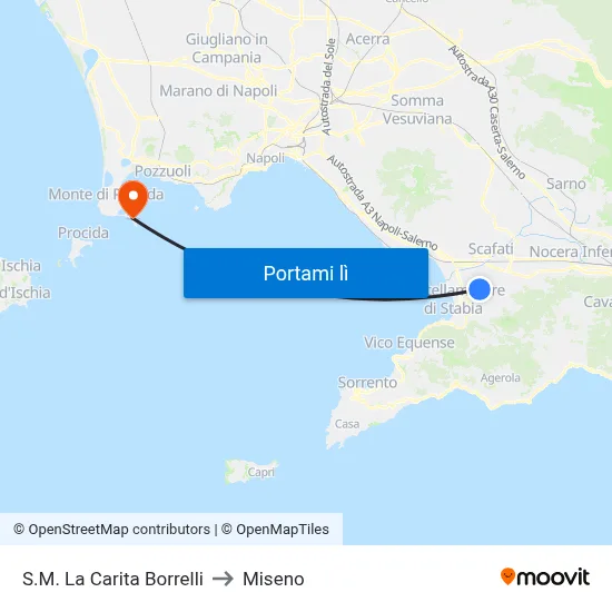 S.M. La Carita  Borrelli to Miseno map