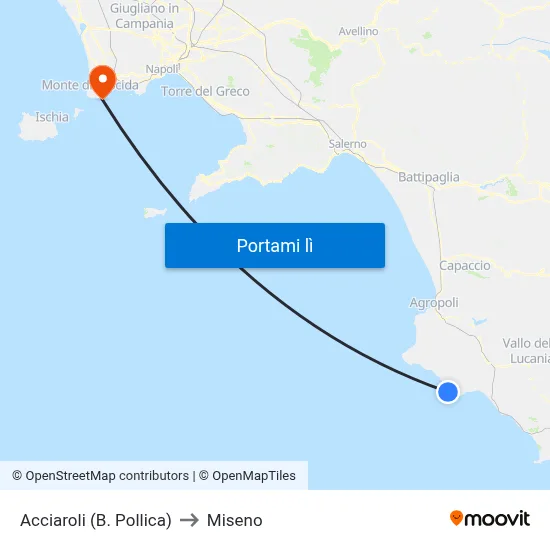 Acciaroli (B. Pollica) to Miseno map