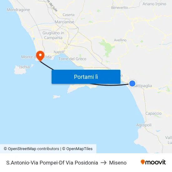 S.Antonio-Via Pompei-Df Via Posidonia to Miseno map