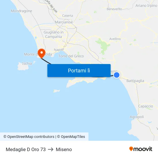 Medaglie D Oro 73 to Miseno map