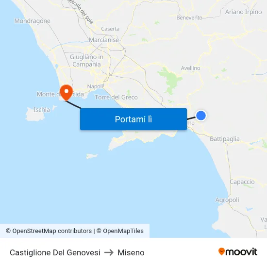 Castiglione Del Genovesi to Miseno map