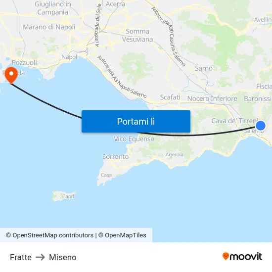 Fratte to Miseno map