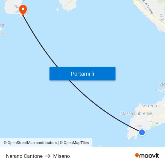 Nerano Cantone to Miseno map