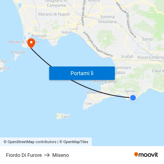 Fiordo Di Furore to Miseno map